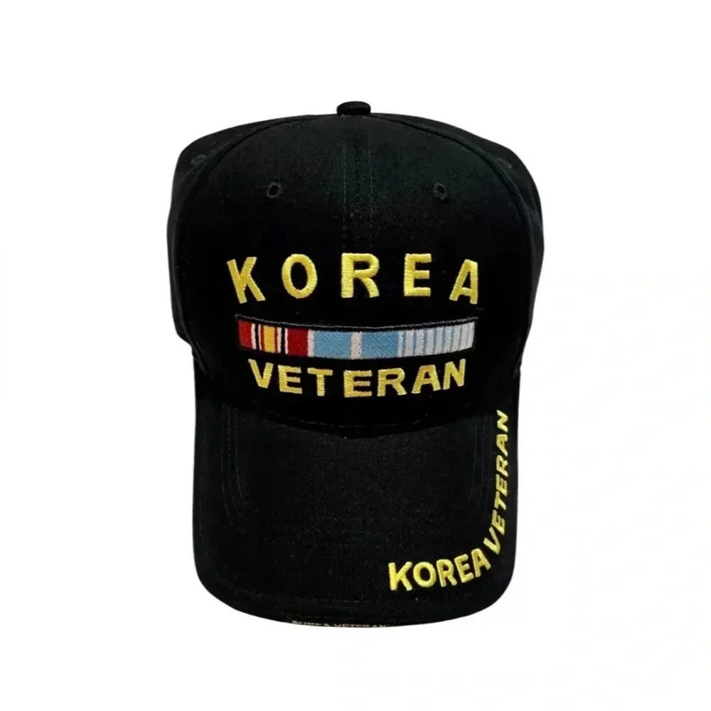 NWOT Korea Veteran Military Ribbon Embroidered Black Hat